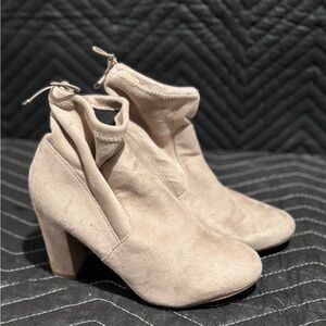 Cream Heeled Boots